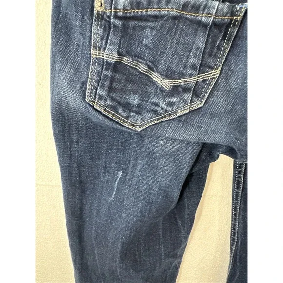Bershka Jeans Women's EUR 38/US 8 (27x31) Blue Low Rise Straight Distressed - Picture 8 of 13